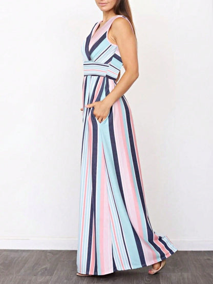 Elegant Floral Maxi Dress With  Surplice  Versatile Summer Dress For Women