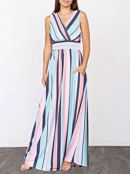 Elegant Floral Maxi Dress With  Surplice  Versatile Summer Dress For Women