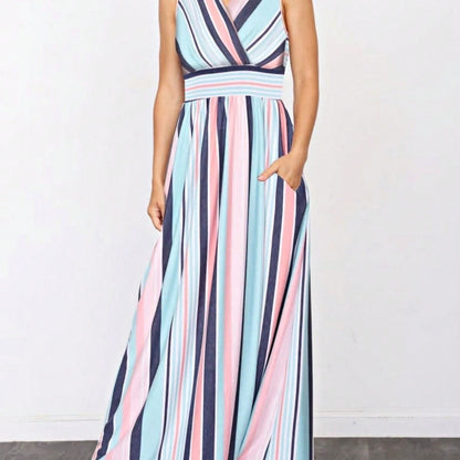 Elegant Floral Maxi Dress With  Surplice  Versatile Summer Dress For Women