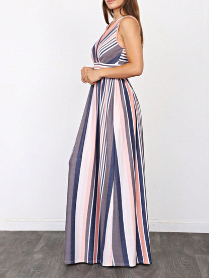 Elegant Floral Maxi Dress With  Surplice  Versatile Summer Dress For Women