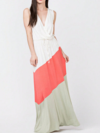 Elegant Floral Maxi Dress With  Surplice  Versatile Summer Dress For Women