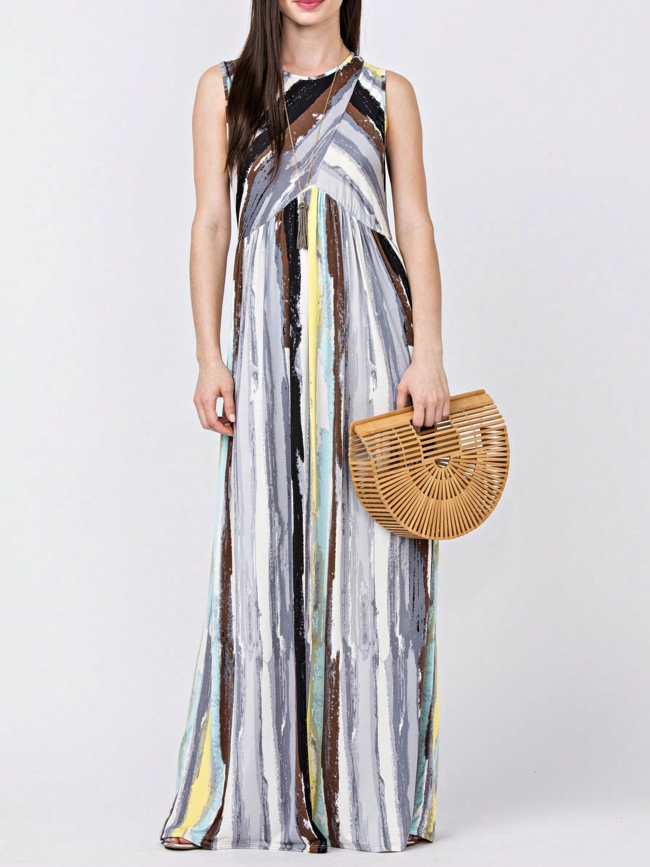 Elegant Floral Maxi Dress With  Surplice  Versatile Summer Dress For Women