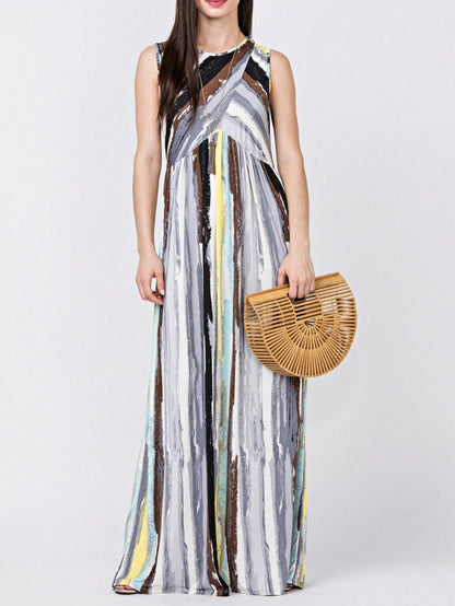 Elegant Floral Maxi Dress With  Surplice  Versatile Summer Dress For Women