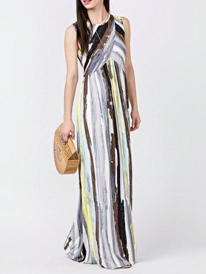 Elegant Floral Maxi Dress With  Surplice  Versatile Summer Dress For Women