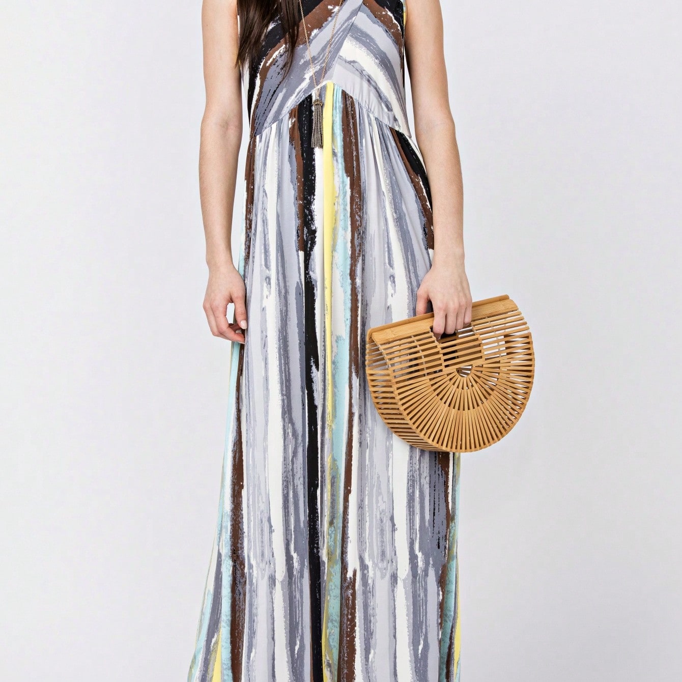 Elegant Floral Maxi Dress With  Surplice  Versatile Summer Dress For Women