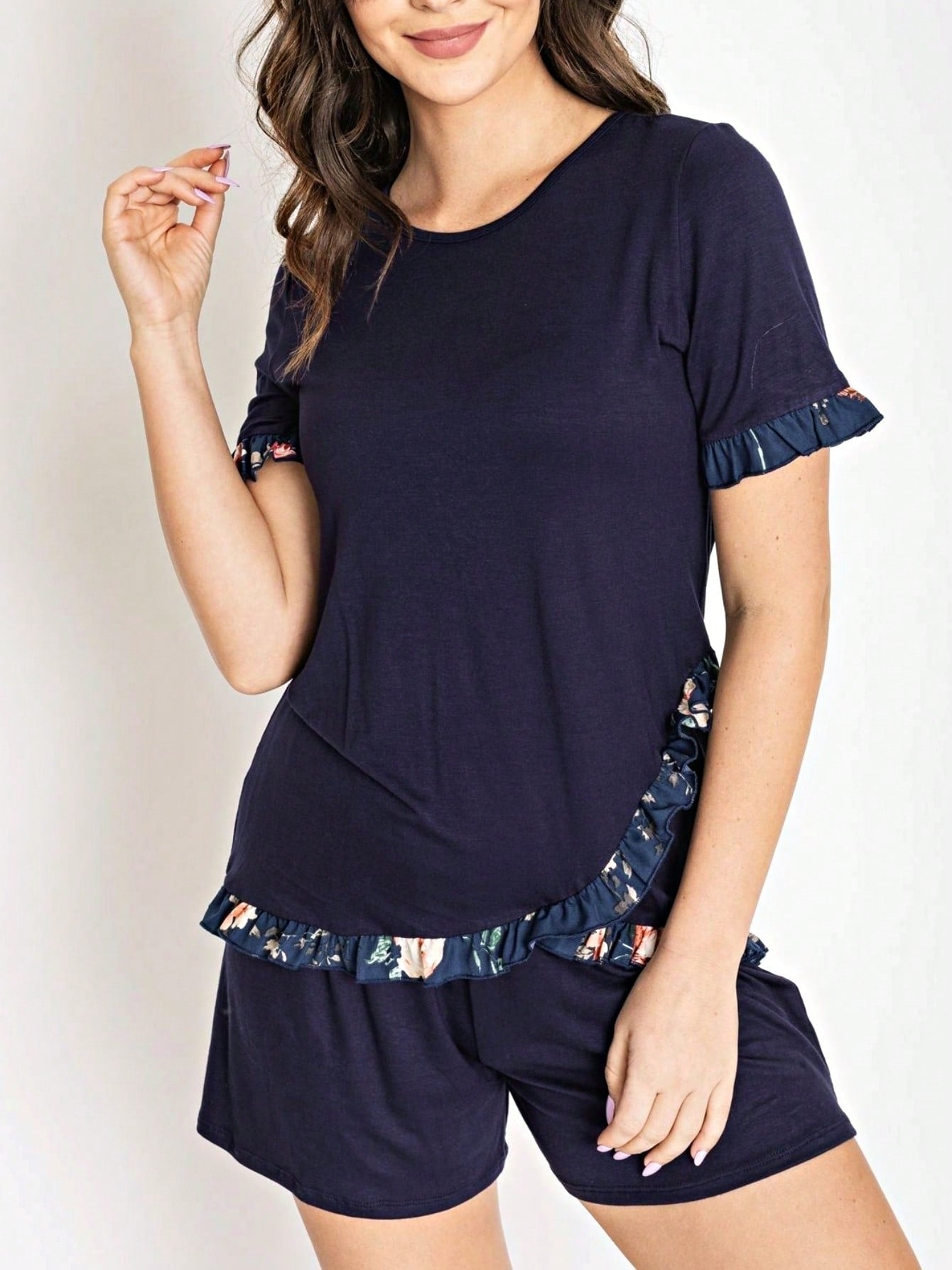 Summer Cool Rayon Boho Retro Vintage Short Sleeve Tiered Tulip Hem Black Grey White Tunic Top Shirt Only