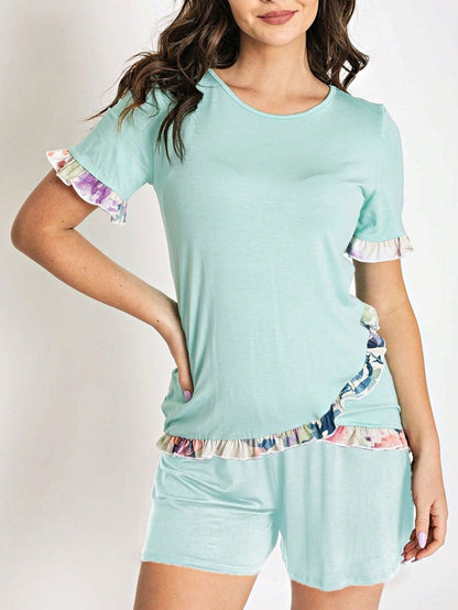 Summer Cool Rayon Boho Retro Vintage Short Sleeve Tiered Tulip Hem Black Grey White Tunic Top Shirt Only