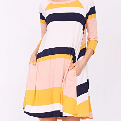 Boho Retro Stripe Pink Tassel Rayon Cool Smooth Soft Tunic Dress Top Shirt Blouse