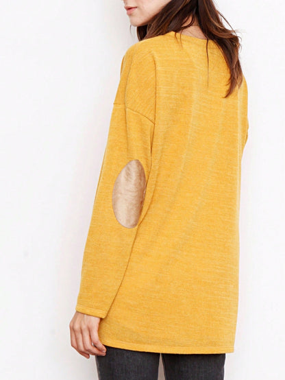 Navy Blue Boho Retro 90's Vintage Sleeve Dot Print Knit Contrast Binding Waffle  Soft Floral Raglan Sleeve Tunic Top Pullover
