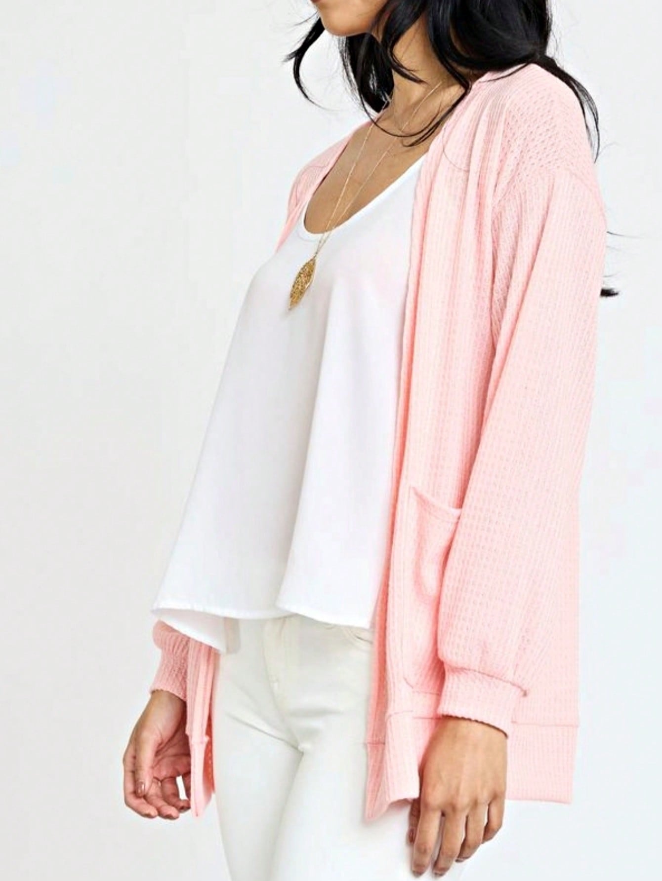 Boho Retro Peach Khaki Beige Floral Button  Puff Drop Shoulder Light Weight Terry Cardigan Small To 3 XL PLUS