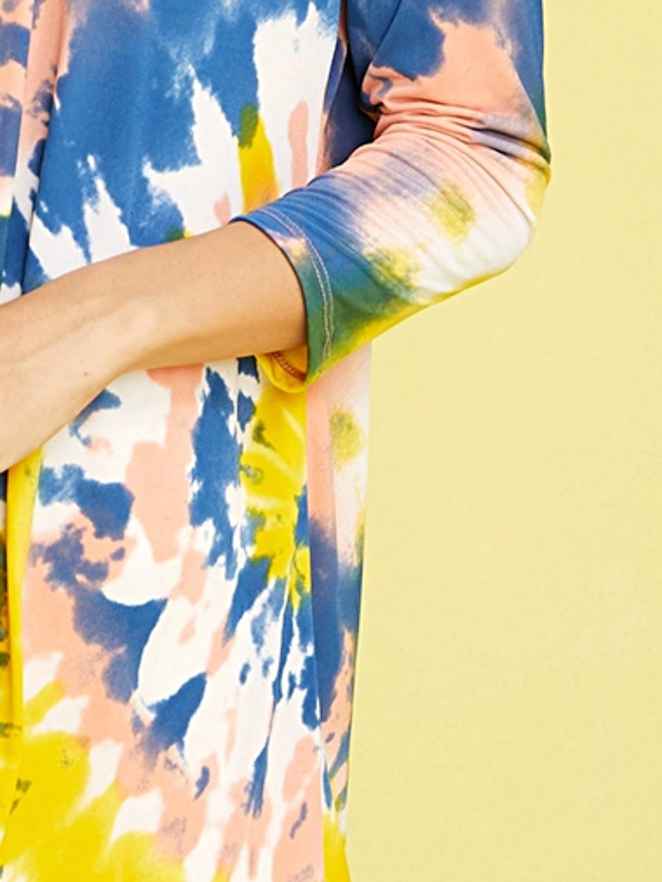 Boho Vintage 90s Vibe Tie Dye Retro Solid Floral Black Long Sleeve Bomber Cardigan Zip Up Yellow Pink Patchwork Multi Print Jacket