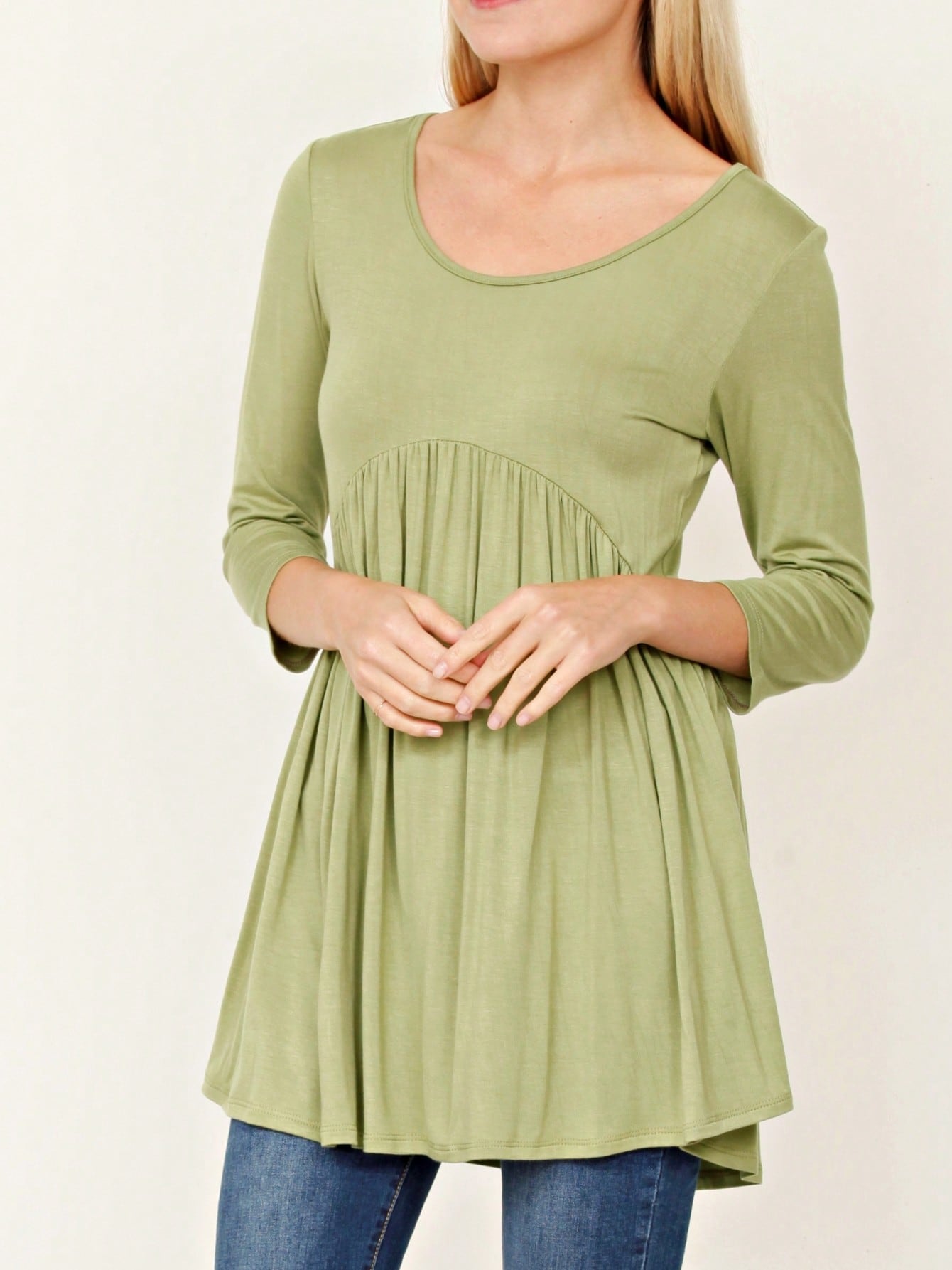 Summer/Spring Solid Mint Navy Yellow Cute Baby Doll Top Blouse Cool Smooth Rayon Tunic Tunic  Off Shoulder Double Ruffle Flutter Sleeve