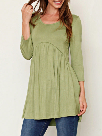 Summer/Spring Solid Mint Navy Yellow Cute Baby Doll Top Blouse Cool Smooth Rayon Tunic Tunic  Off Shoulder Double Ruffle Flutter Sleeve