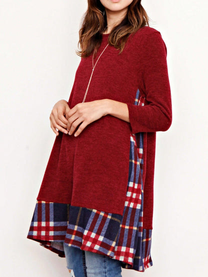 Boho Retro Classic Cap Sleeve Raglan Contrast  Stripe Green Red Navy Pink Grey Tunic Dress