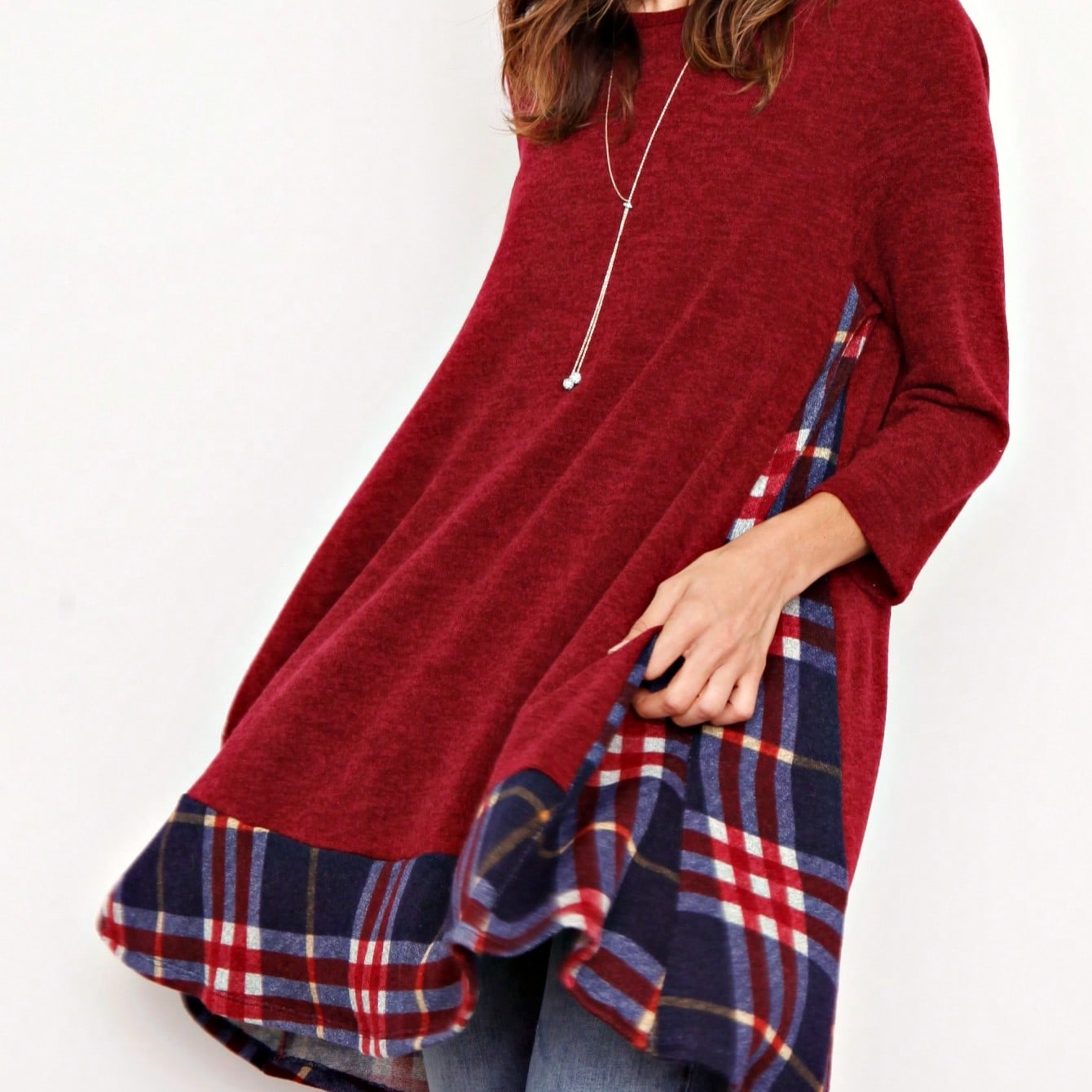 Boho Retro Classic Cap Sleeve Raglan Contrast  Stripe Green Red Navy Pink Grey Tunic Dress