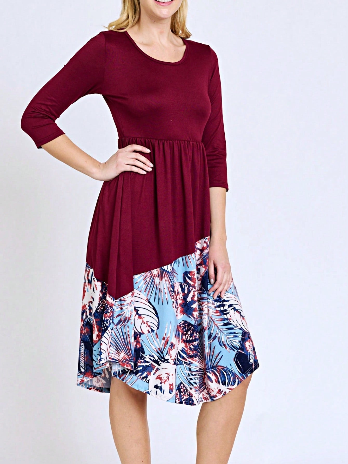 Purple Ivory Black Tiered Floral Double Ruffle Flounce Sleeve Midi Classic Dress Small To 3XL Plus