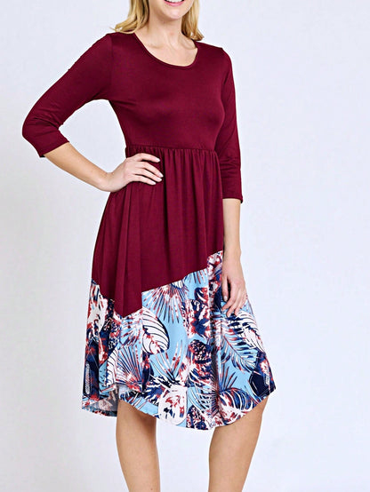 Purple Ivory Black Tiered Floral Double Ruffle Flounce Sleeve Midi Classic Dress Small To 3XL Plus