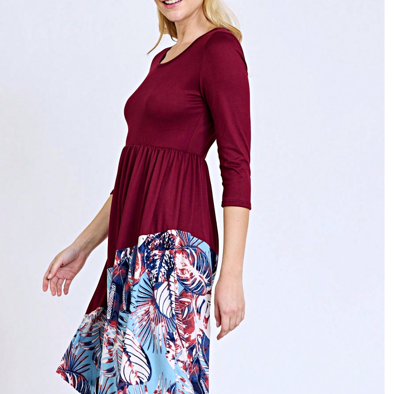 Purple Ivory Black Tiered Floral Double Ruffle Flounce Sleeve Midi Classic Dress Small To 3XL Plus