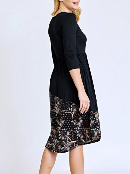 Purple Ivory Black Tiered Floral Double Ruffle Flounce Sleeve Midi Classic Dress Small To 3XL Plus