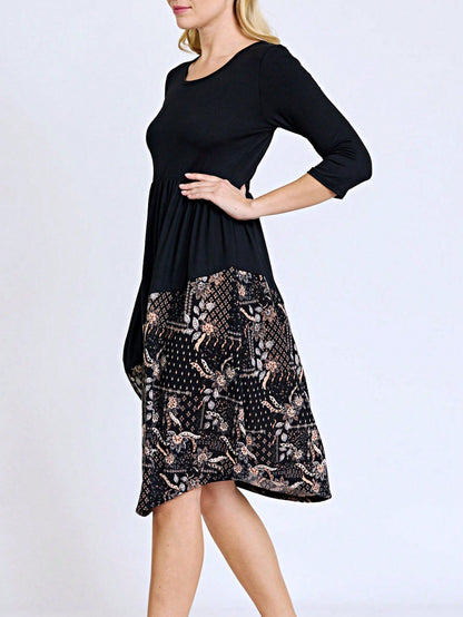 Purple Ivory Black Tiered Floral Double Ruffle Flounce Sleeve Midi Classic Dress Small To 3XL Plus