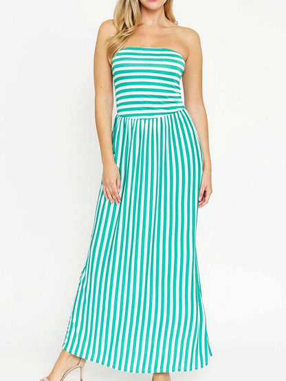 Tiered Tropical Sleeveless Leaves Floral  Maxi Long Woven Dress
