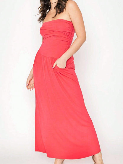 Tiered Tropical Sleeveless Leaves Floral  Maxi Long Woven Dress