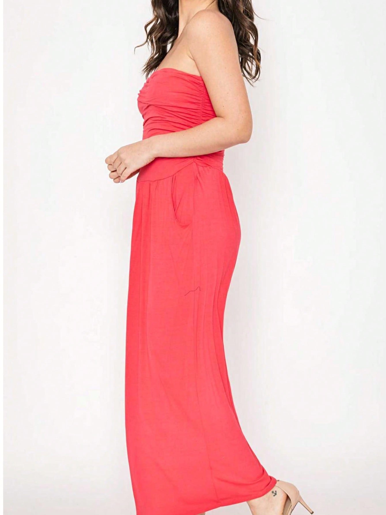 Tiered Tropical Sleeveless Leaves Floral  Maxi Long Woven Dress