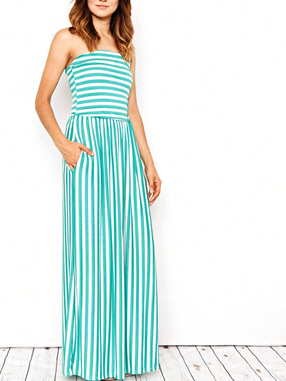 Tiered Tropical Sleeveless Leaves Floral  Maxi Long Woven Dress