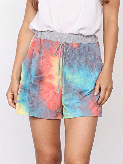 Boho Retro 60"S Geo Tie Die Knee Length Water Color Green Charcoal Leggings Bottom Pants Only
