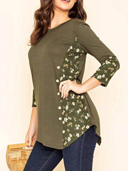 Summer  Boho Vintage Chambray Button Top Short Sleeve Blouse Shirt| Small -3 XL Plus