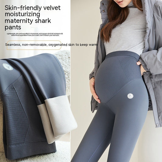 Fleece-Lined Belly Support Maternity Leggings