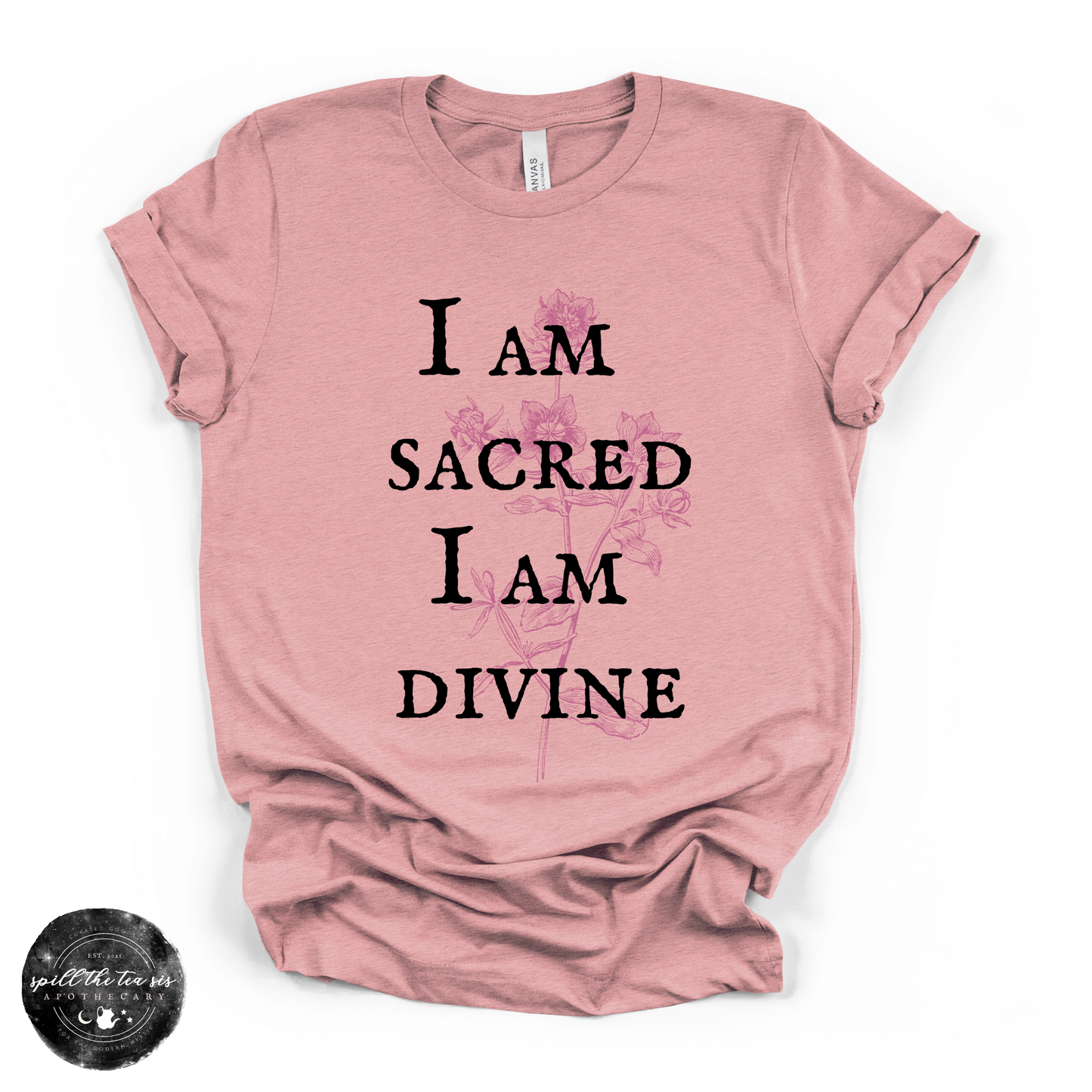 I Am Sacred, I Am Divine Tee | Spiritual Affirmation Graphic T-Shirt