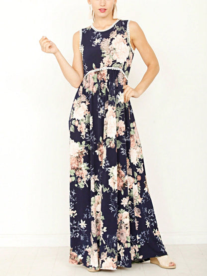 Elegant Floral Maxi Dress With  Surplice  Versatile Summer Dress For Women