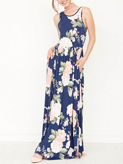 Elegant Floral Maxi Dress With  Surplice  Versatile Summer Dress For Women