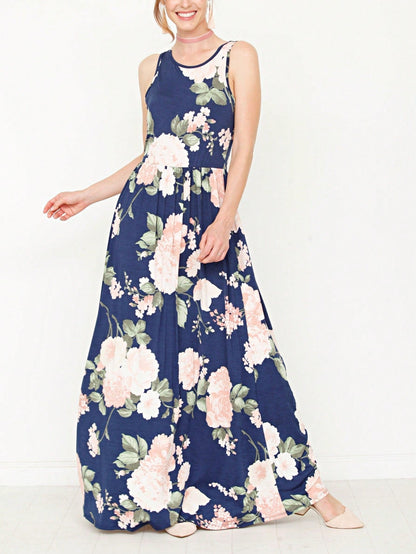 Elegant Floral Maxi Dress With  Surplice  Versatile Summer Dress For Women