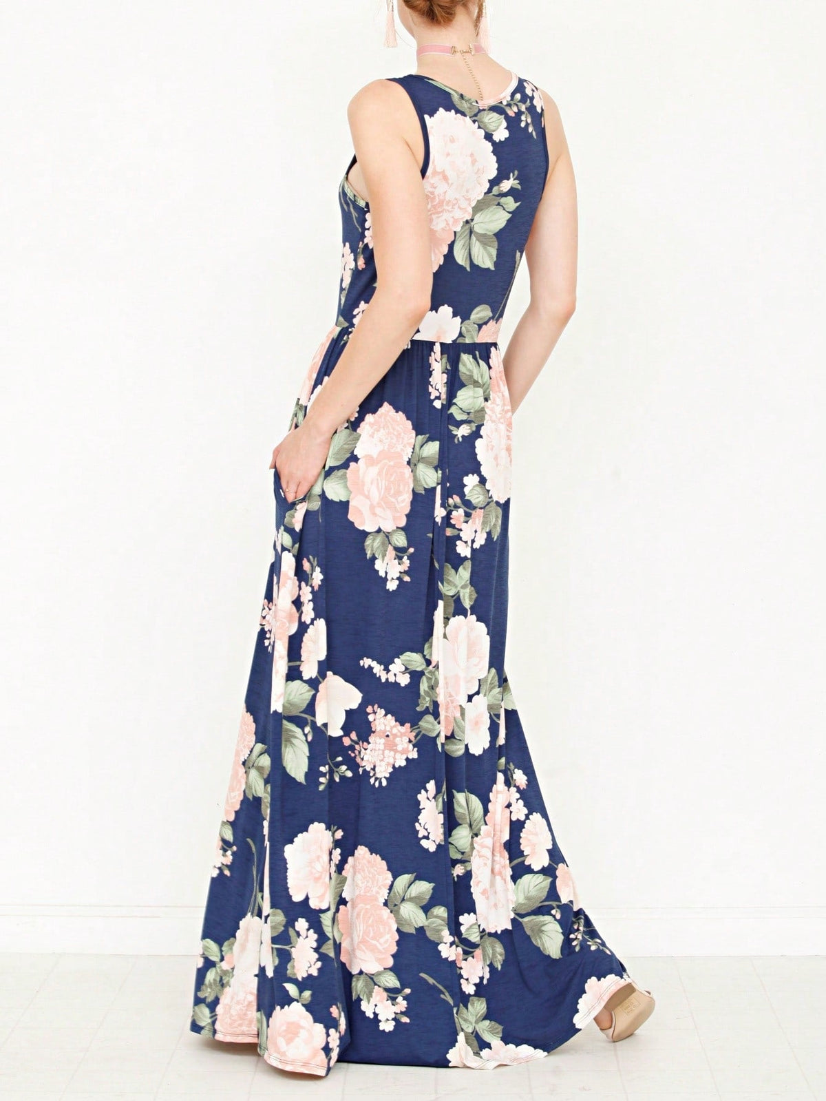 Elegant Floral Maxi Dress With  Surplice  Versatile Summer Dress For Women