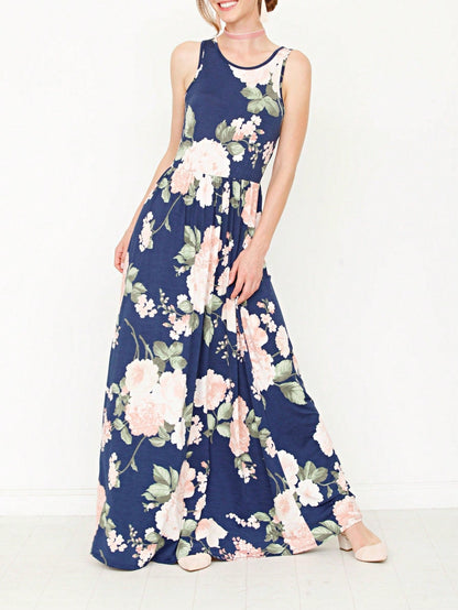 Elegant Floral Maxi Dress With  Surplice  Versatile Summer Dress For Women