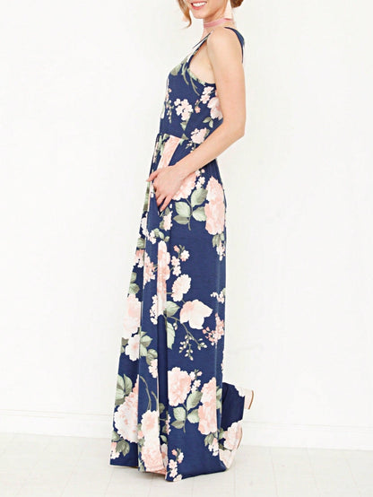 Elegant Floral Maxi Dress With  Surplice  Versatile Summer Dress For Women