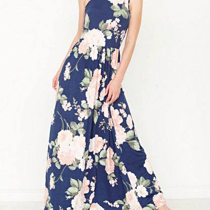 Elegant Floral Maxi Dress With  Surplice  Versatile Summer Dress For Women
