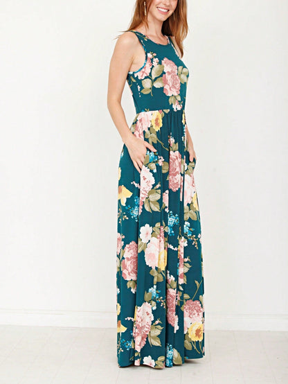 Elegant Floral Maxi Dress With  Surplice  Versatile Summer Dress For Women