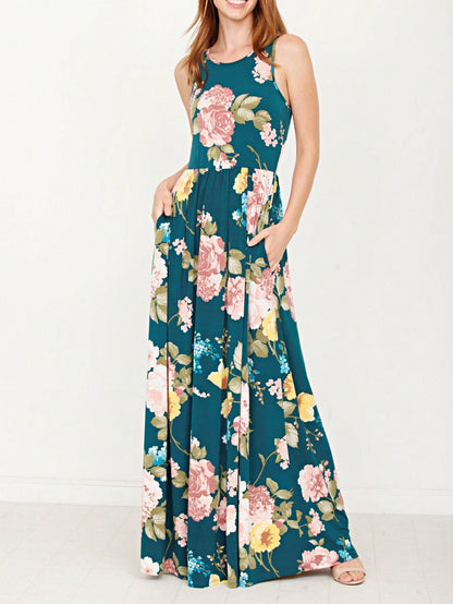 Elegant Floral Maxi Dress With  Surplice  Versatile Summer Dress For Women