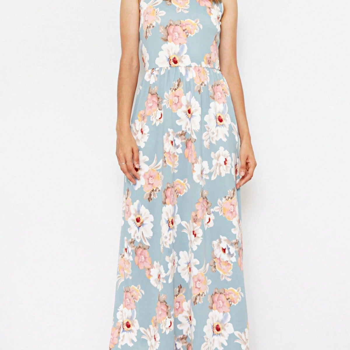 Elegant Floral Maxi Dress With  Surplice  Versatile Summer Dress For Women
