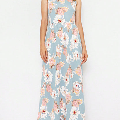Elegant Floral Maxi Dress With  Surplice  Versatile Summer Dress For Women