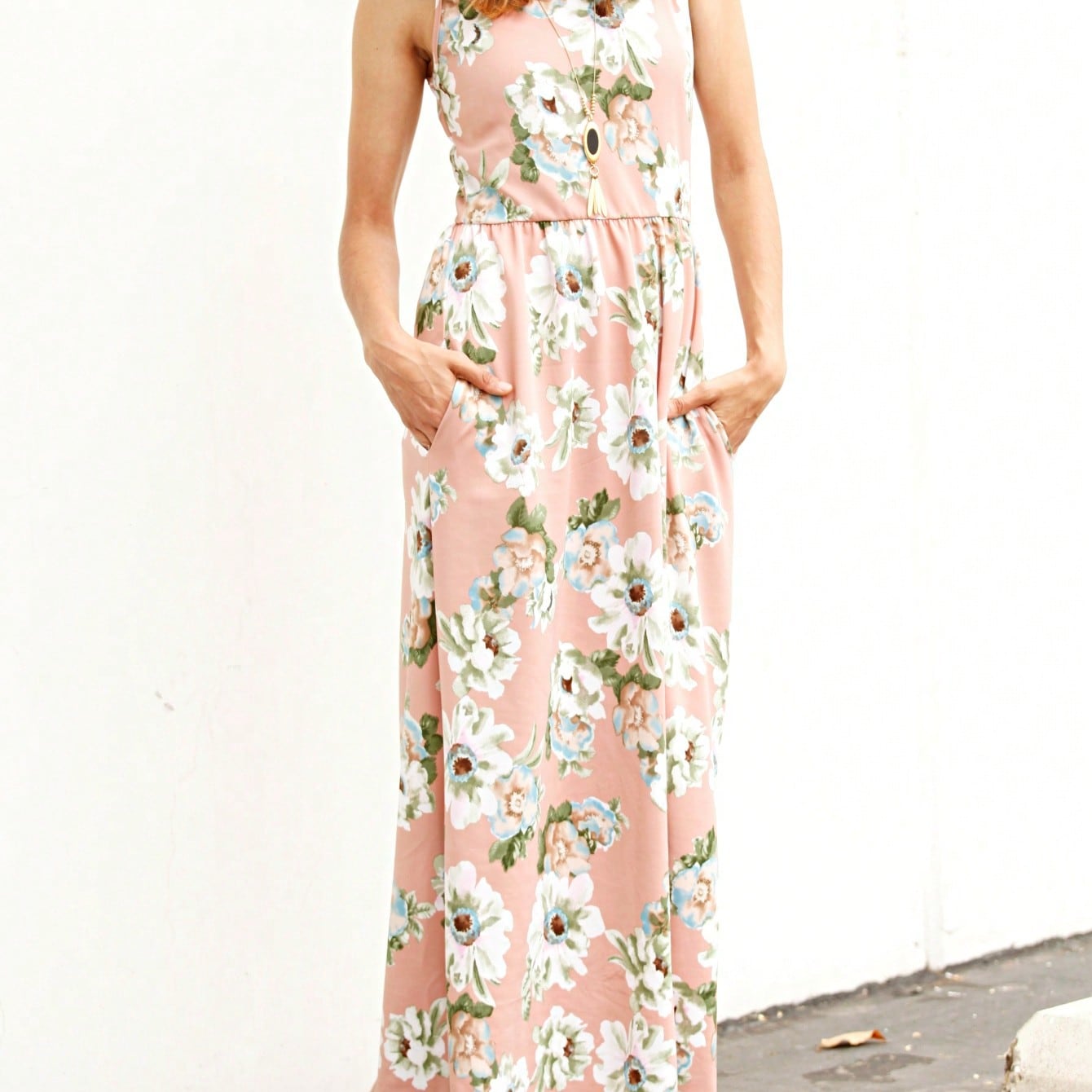 Elegant Floral Maxi Dress With  Surplice  Versatile Summer Dress For Women