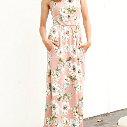 Elegant Floral Maxi Dress With  Surplice  Versatile Summer Dress For Women