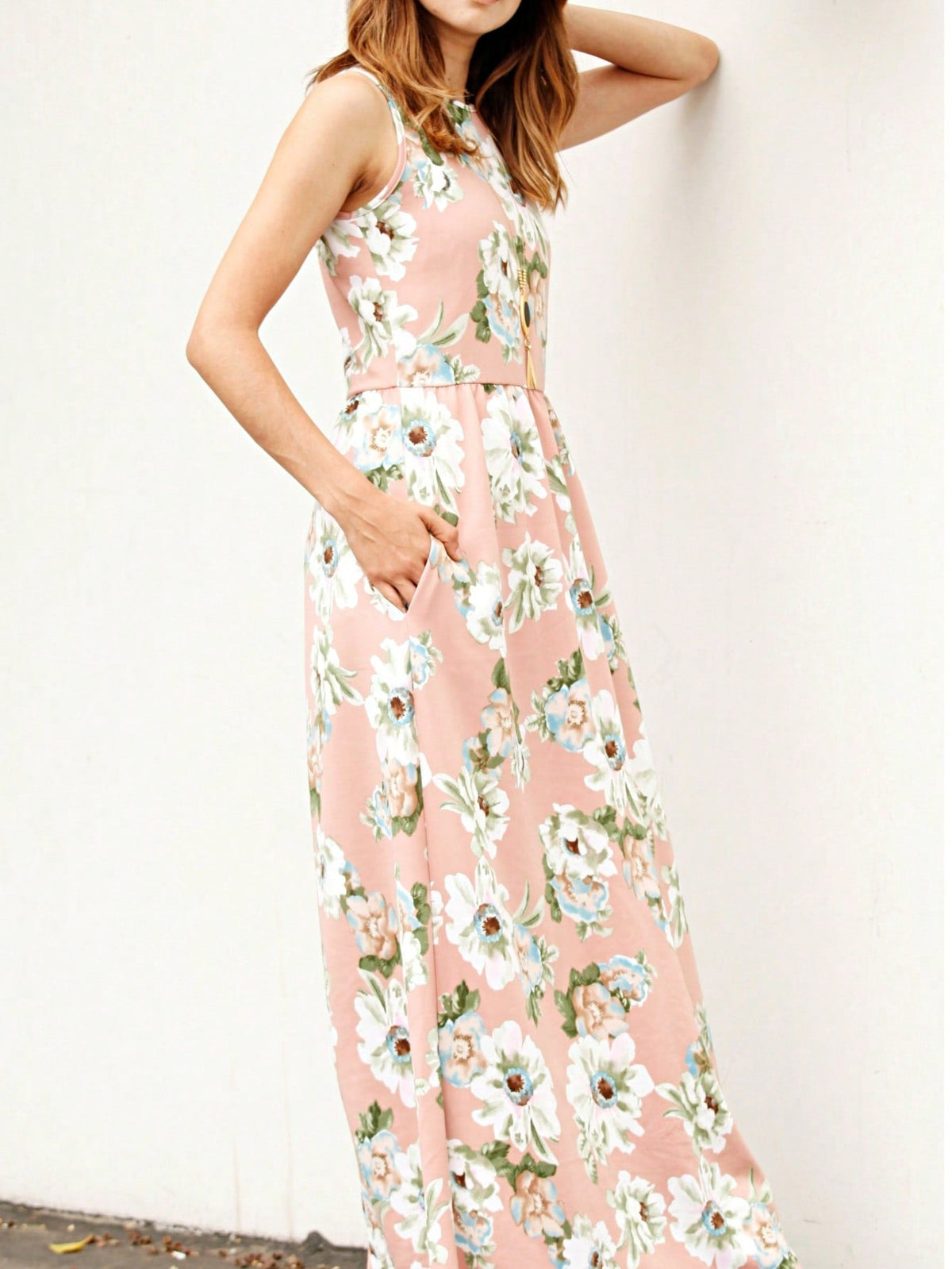 Elegant Floral Maxi Dress With  Surplice  Versatile Summer Dress For Women