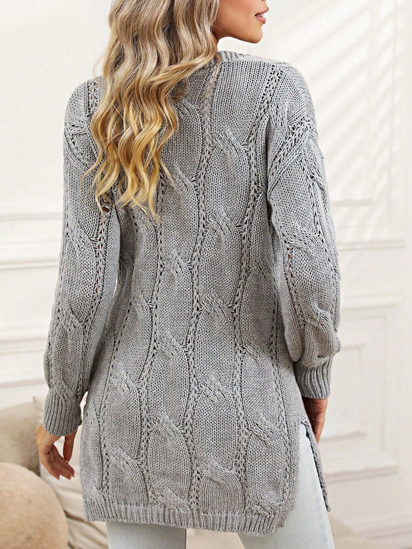 Boho Retro Crochet Knit Hollow Light Weight Dolman Batwing Sleeve Oversized Boyfriend Cardigan