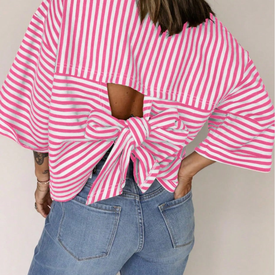 Boho Retro 90's Cotton Mix  Drop Shoulder Stripe Raglan Oversized Side Slit Dolman Shirt Top  Sweatshirt Pullover