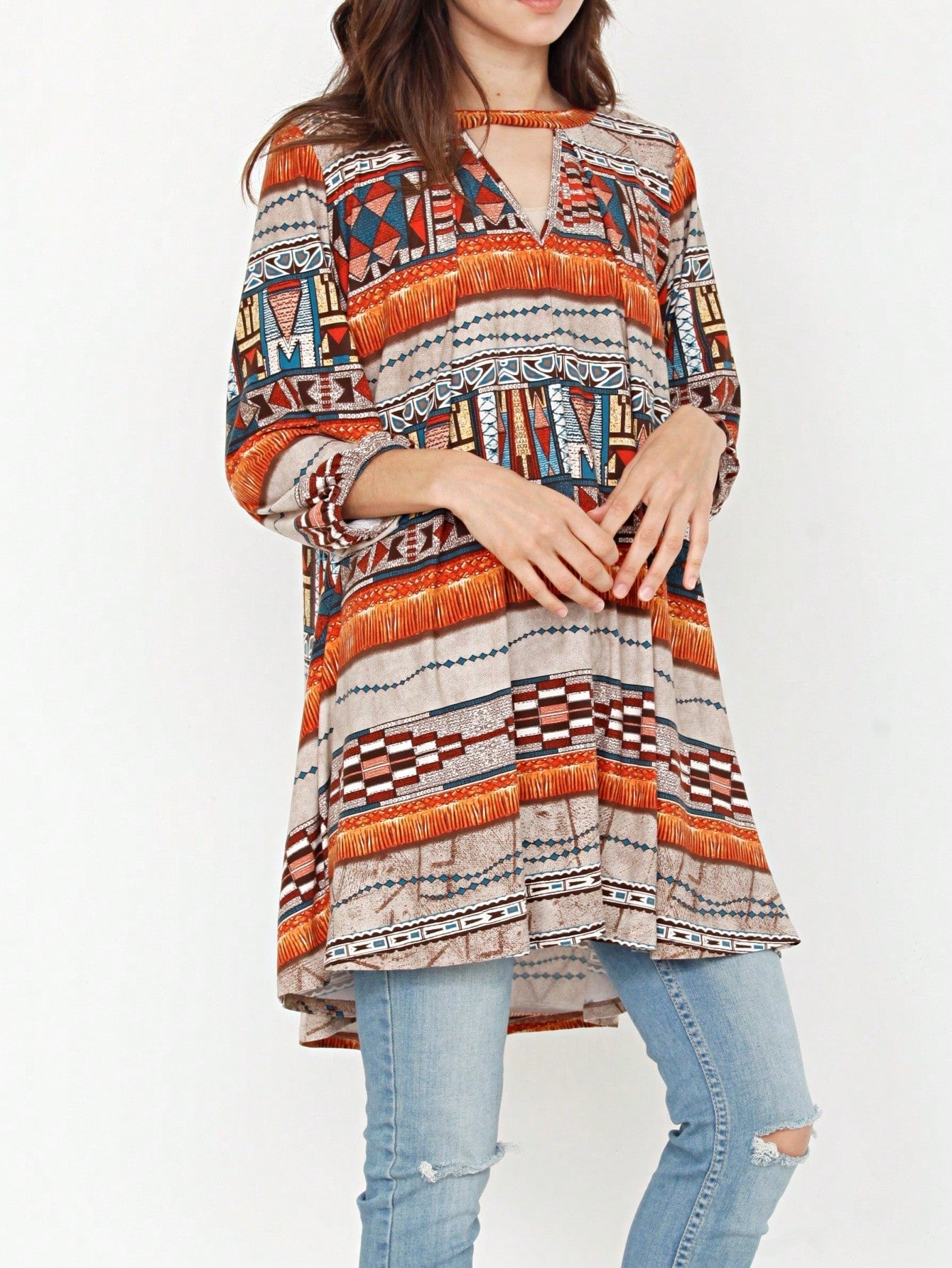 Summer Boho Retro Ditsy Floral  Notch Neck Bubble Sleeve Y2K Tiered Color Block Dress|  Small -3 XL