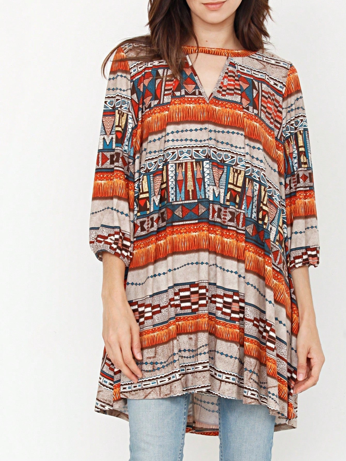 Summer Boho Retro Ditsy Floral  Notch Neck Bubble Sleeve Y2K Tiered Color Block Dress|  Small -3 XL